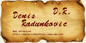 Denis Radunković vizit kartica